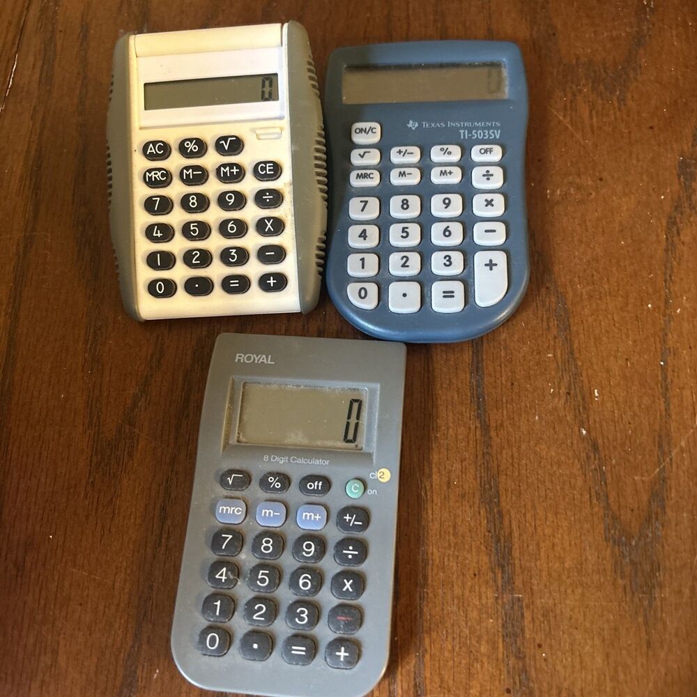 Lot Of 3 Working Vintage Pocket Calculators